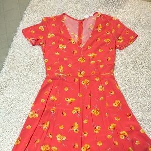 Floral Bright Salmon Gap Dress